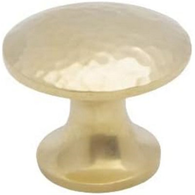 Castelion Solid Brass Hammered Cupboard Knob 37mm from B&Q