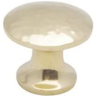 Castelion Solid Brass Hammered Cupboard Knob 32mm from B&Q