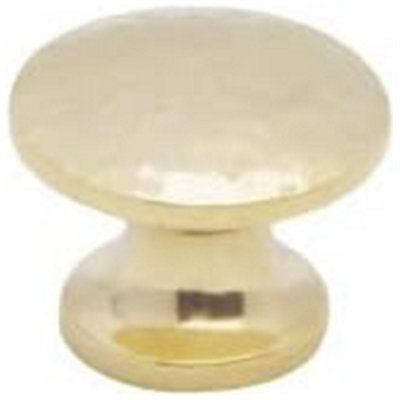Castelion Solid Brass Hammered Cupboard Knob 25mm from B&Q