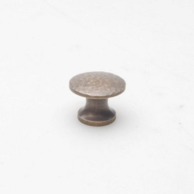Castelion Antique Brass Hammered Cupboard Knob 25mm from B&Q