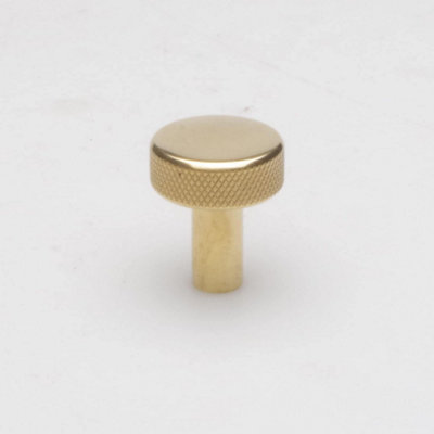 Castelion Brass Knurled Cupboard Knob 25mm from B&Q