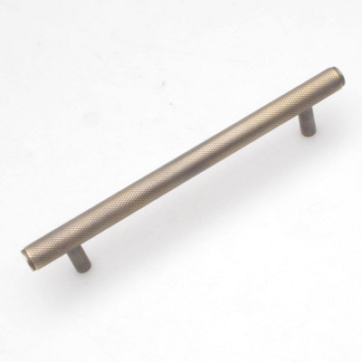 Castelion Antique Brass Knurled 170mm Bar Pull Handle from B&Q