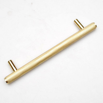 Castelion Brass Round Knurled 170mm Bar Pull Handle from B&Q