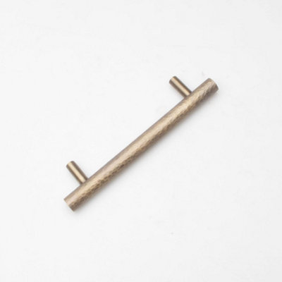 Castelion Antique Brass Round Hammered Bar Pull Handle 140mm from B&Q