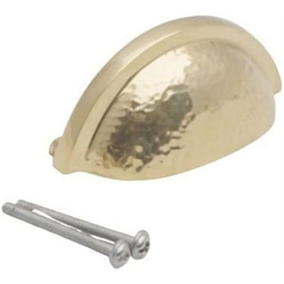 Castelion Brass Hammered Concealed Drawer Pull from B&Q