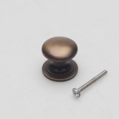 B&Q -  Antique Brass Finish Bun Cabinet Knob32mm