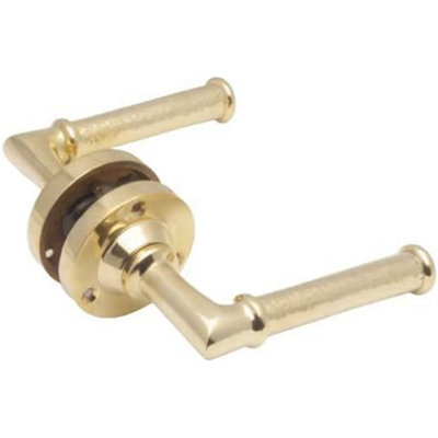 Castelion Brass Hammered Lever On Rose Handle from B&Q