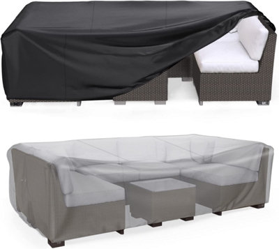  - Furniture One 420D Oxford Fabric Patio Set Cover Rectangular Sofa Set Cover Black  242X162X100Cm