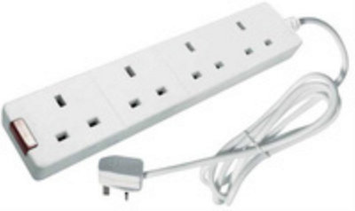 CP Electronics Ced 4-Way Extension Lead 13Amp 5M Neon White Cedts4513M from B&Q