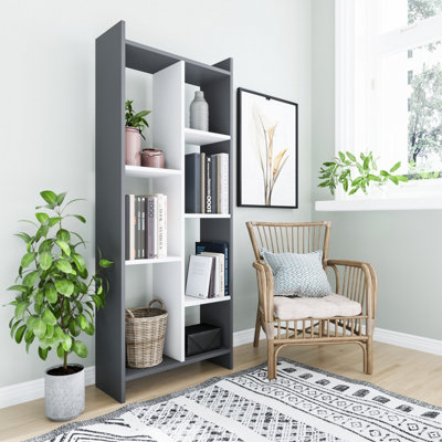 Decorotika Eden 7-Tier Bookcase Anthracite White from B&Q