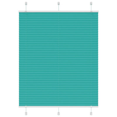 Berkfield Green Pleated Blind Petrol 105X100 Cm Fabric Width 104.4 Cm Polyester