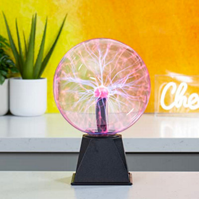 Global Gizmos 48980 8 Inch Mega Plasma Ball / Touch Sensitive & Sound Activated / Multi-Coloured Lightning Display / Retro from B&Q