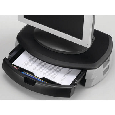 Q-Connect Monitor/printer Stand With Storage Drawer Black from B&Q
