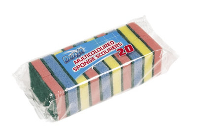 Duzzit Pack Of 20 Sponge Scourer Washing Up Sponges from B&Q