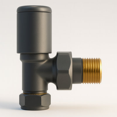 Kartell K-Rad Straight Modern Radiator Valve 15mmAnthracite GreySingleFor Radiators & Towel Rails from B&Q