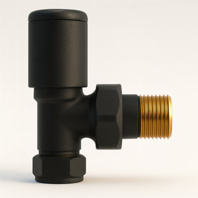 Kartell K-Rad Straight Modern Radiator Valve 15mmMatte BlackSingle For Radiators & Towel Rails from B&Q