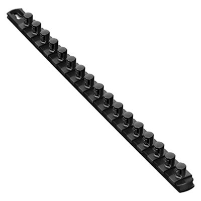 Ernst 8422 18" Socket Rail Organizer With 17 X 1/2" Dura-Pro Twist Lock Clips Black from B&Q