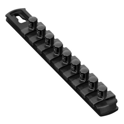 Ernst 8427 8" Socket Rail Organiser With 9 3/8" Twist Lock Clips Black from B&Q