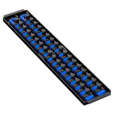 Ernst Manufacturing Ernst 8457 1/2" Socket Boss Storage Organiser 2-Rail Twist Lock 18" Blue from B&Q