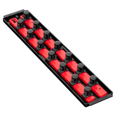 Ernst Manufacturing Ernst 8458 3/4" Socket Boss Storage Organiser 2-Rail Twist Lock 18" Red from B&Q