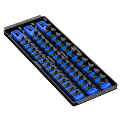 Ernst Manufacturing Ernst 8491 3-Rail Socket Boss Storage Organiser Rail Twist Lock 13" Blue from B&Q
