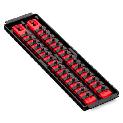 Ernst Manufacturing Ernst 8492 1/4" Socket Boss Storage Organiser Rail 2-Rail Twist Lock 13" Red from B&Q