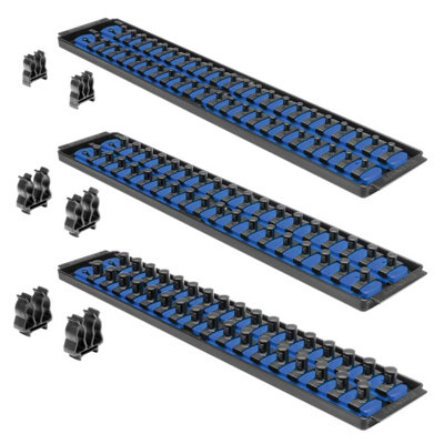 Ernst 8511 Socket Boss 18" Storage Rail Combo Pack Blue from B&Q