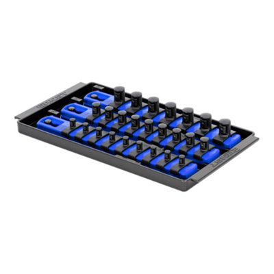 Ernst 8551 Socket Boss 3-Rail 8" Blue Organiser For 1/4"3/8"1/2" Sockets from B&Q