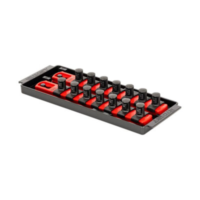 Ernst 8554 1/2" Socket Boss 2-Rail 8" Twist-Lock Organiser Red from B&Q