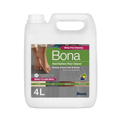 Bona Hard-Surface Floor Cleaner LiquidFor StoneTileLaminateLvtMarble4 Litre Refill from B&Q