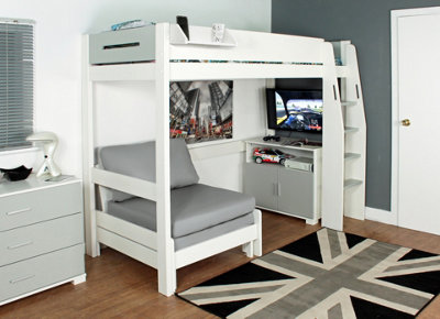 Kids Avenue Urban Grey Highsleeper 3 from B&Q