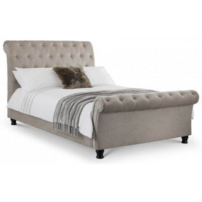 Ashfield Premium Mink Chenille Sleigh Style Fabric Bed FrameDouble 4'6" (135Cm) from B&Q