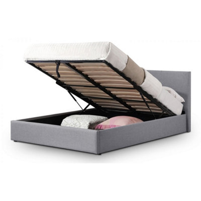 Ashfield Premium Light Grey Linen Fabric Style Lift Up Storage Bed FrameDouble 4'6" (135Cm) from B&Q