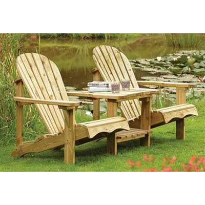 Cheshire 2 Seater Softwood Adirondack Garden Companion Seat from B&Q