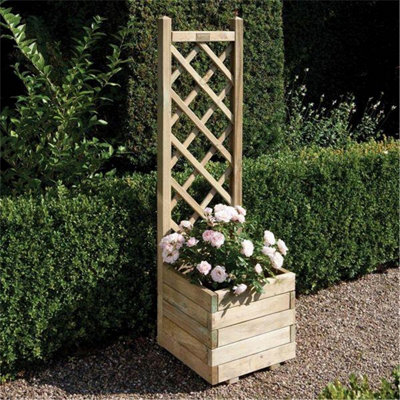 Cheshire Deluxe Square Garden Planter And Lattice (1'3" X 1'3") from B&Q