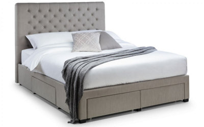 Ashfield PremiumGrey Deep Button 4 Drawer BedSuper King 6Ft (180Cm) from B&Q
