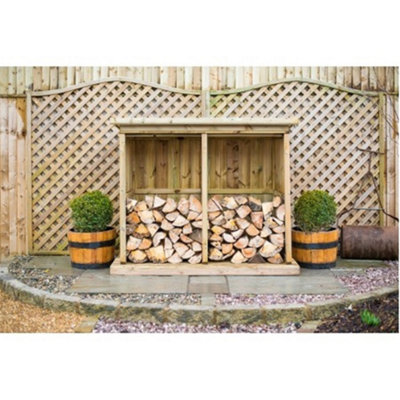 iLikeStores 5Ft X 3Ft (1.5M X 0.89M) Redwood Pressure Treated Double Log Store from B&Q