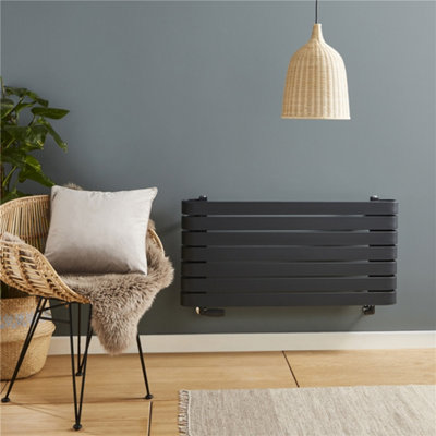 Clifton 500mm (H) X 1000mm (W)- Horizontal Bathroom Towel Radiator (Chester -Anthracite)(0.5M X 1.0M) from B&Q
