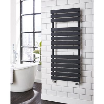Clifton 1185mm (H) X 500mm (W)Vertical Bathroom Towel Radiator (Oxford)(1.18M X 0.5M) from B&Q