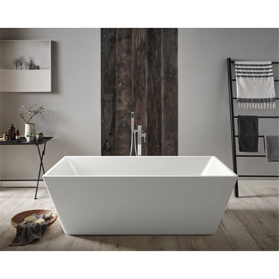 Clifton Premium Bath 1700 X 800mm Freestanding Square Style Bath from B&Q