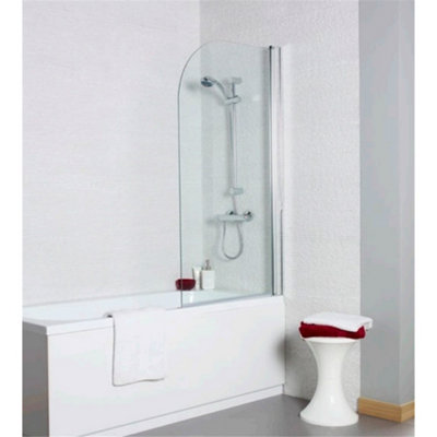Clifton Premium Straight Bath Screen Radius Edge 1435 X 780mm from B&Q