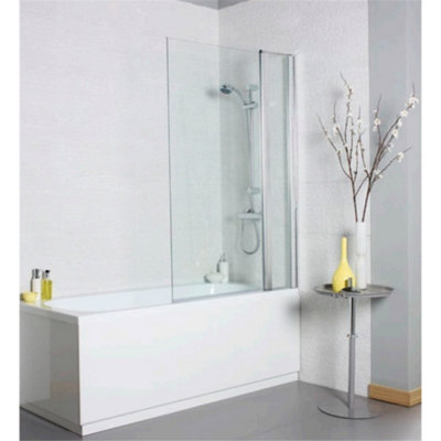 Clifton Premium Straight Bath Screen Square Edge 1435 X 1000mm from B&Q