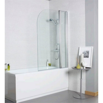 Clifton Premium Straight Bath Screen Radius Edge 1435 X 1000mm from B&Q