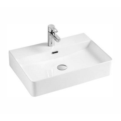 Clifton Premium Rectangular Countertop Basin 600mmWhite from B&Q