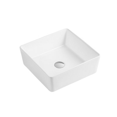 Clifton Premium Square Countertop Basin 420mmWhite from B&Q