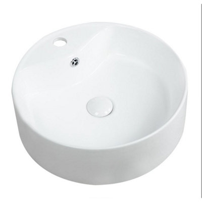 Clifton Premium Round Countertop Basin 460mmWhite from B&Q