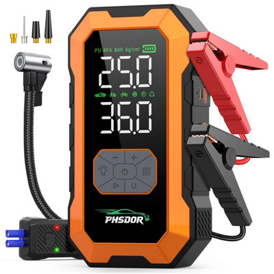 8000 A Jump Starter Power Pack With Air Compressor25000 Mah 150 Psi Car Battery Booster (All Gas / 10 L Diesel)Led from B&Q