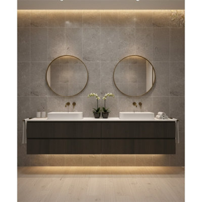 Marlborough Opalus Marble Grey Matt Porcelain Tile (45 Pack15 Box16.05M2 )SinksFloor & Wall Tile -Based On Turkish Silver Marble from B&Q