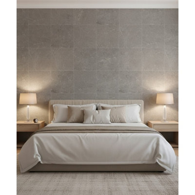 Marlborough Opalus Marble Grey Matt Porcelain Tile (60 Pack20 Box21.4M2 )BedroomFloor & Wall Tile -Based On Turkish Silver Marble from B&Q