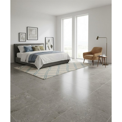 Marlborough Opalus Marble Grey Matt Porcelain Tile (30 Pack10 Box10.7M2 )Bedroom2Floor & Wall TileInspired By Turkisk Marble from B&Q